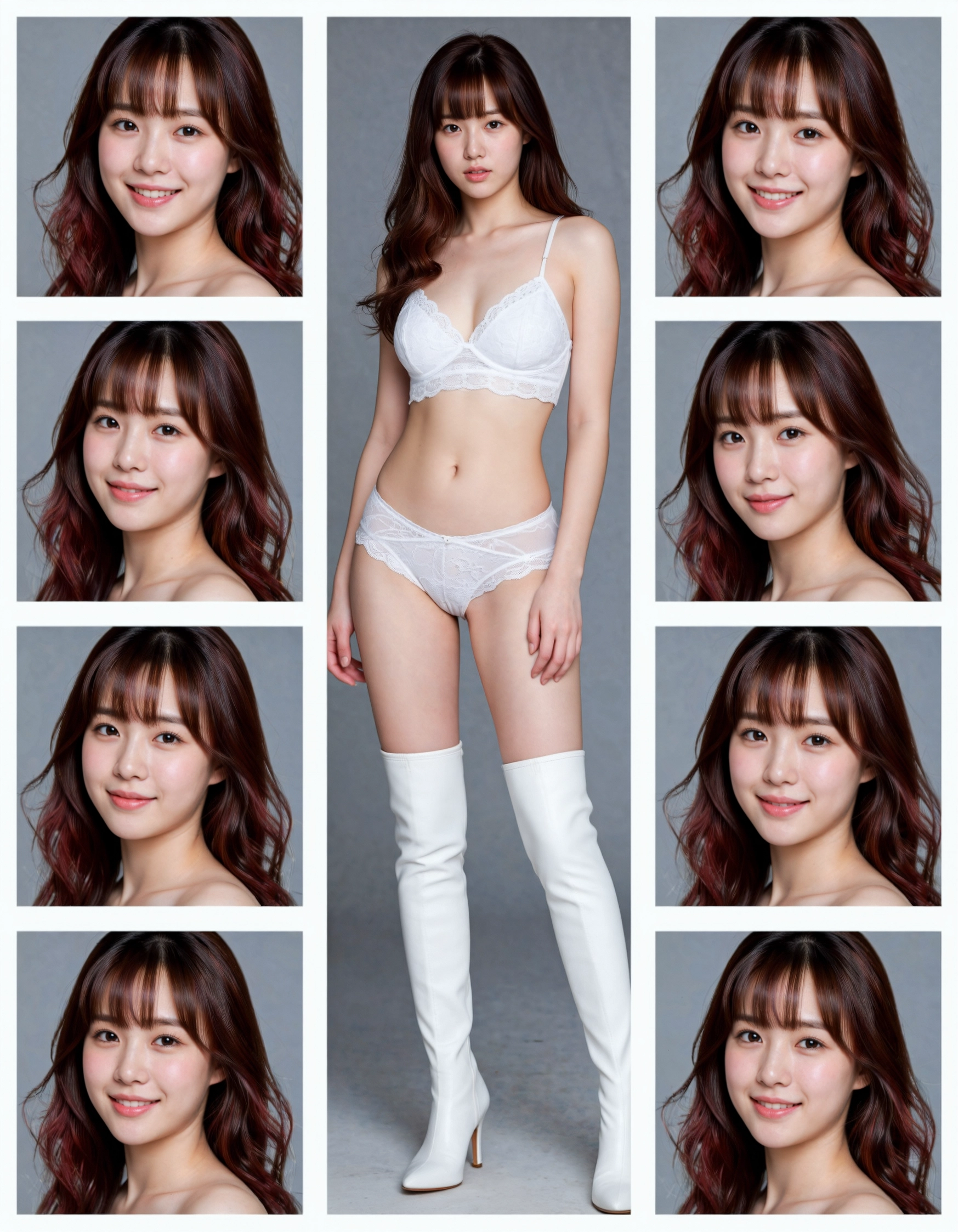 亞洲女模人物設定卡・灰棚寫實版